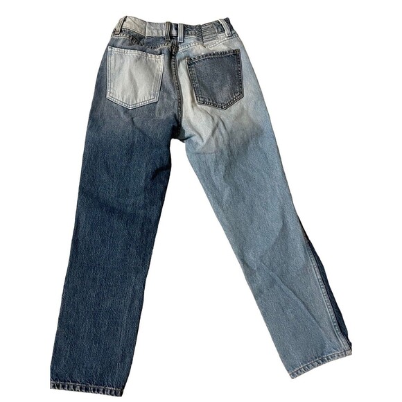 Revice High Rise Straight Leg Distressed Butt Rip Denim Jeans size 25 Light Wash - Picture 2 of 12